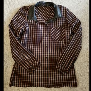 Sanctuary Plaid Button Down Shirt, Medium